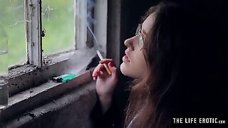 Mom and aunt seduce and fuck son while smoking