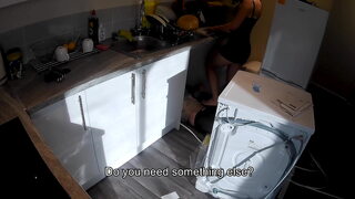 Step son fuck stuck step mom in kitchen