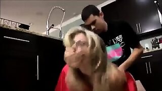 mom and son forced kissing